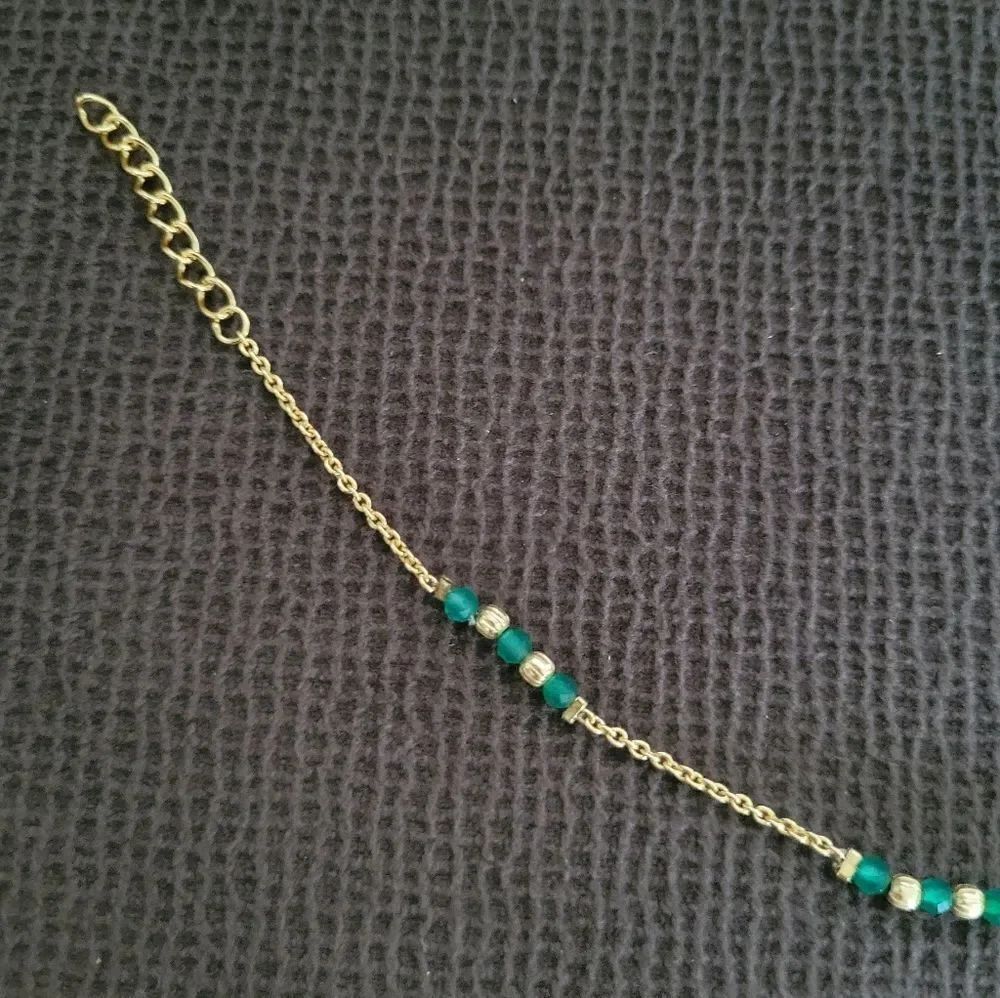 Shivam Green💚 Onyx Bead Anklet - Picture 5 of 15